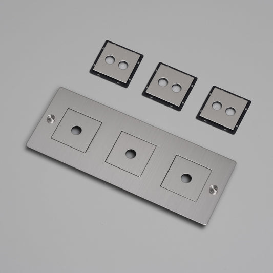 3G WALL PLATE / HORIZONTAL / WITH INFILLS / STEEL