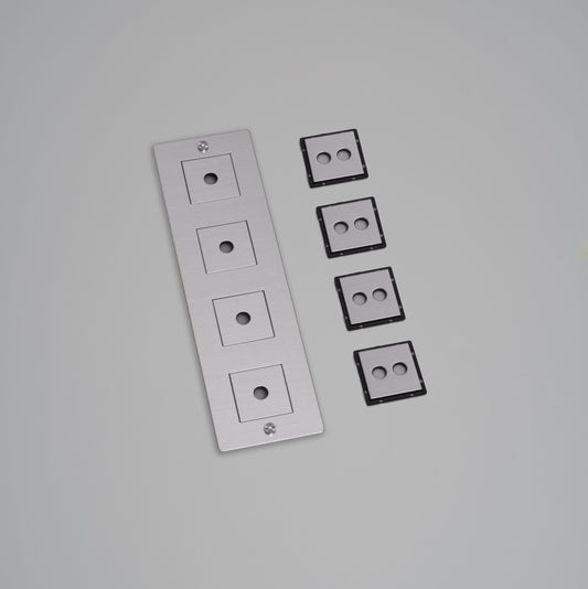 4G WALL PLATE / VERTICAL / WITH INFILLS / STEEL