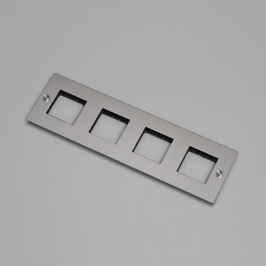 4G WALL PLATE / HORIZONTAL / NO INFILLS / STEEL