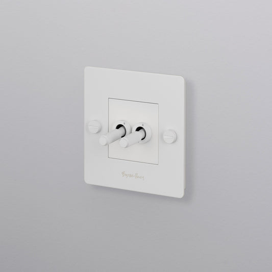 EU 1G DOUBLE TOGGLE SWITCH / WHITE