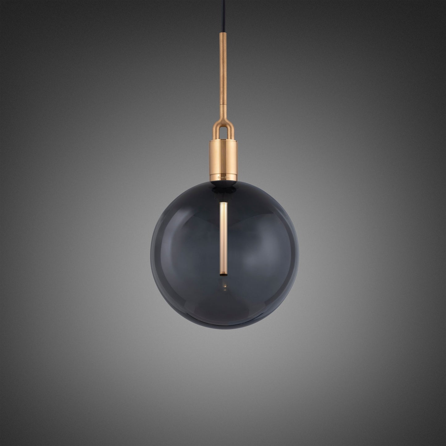 FORKED PENDANT / GLOBE / SMOKED / LARGE / BRASS