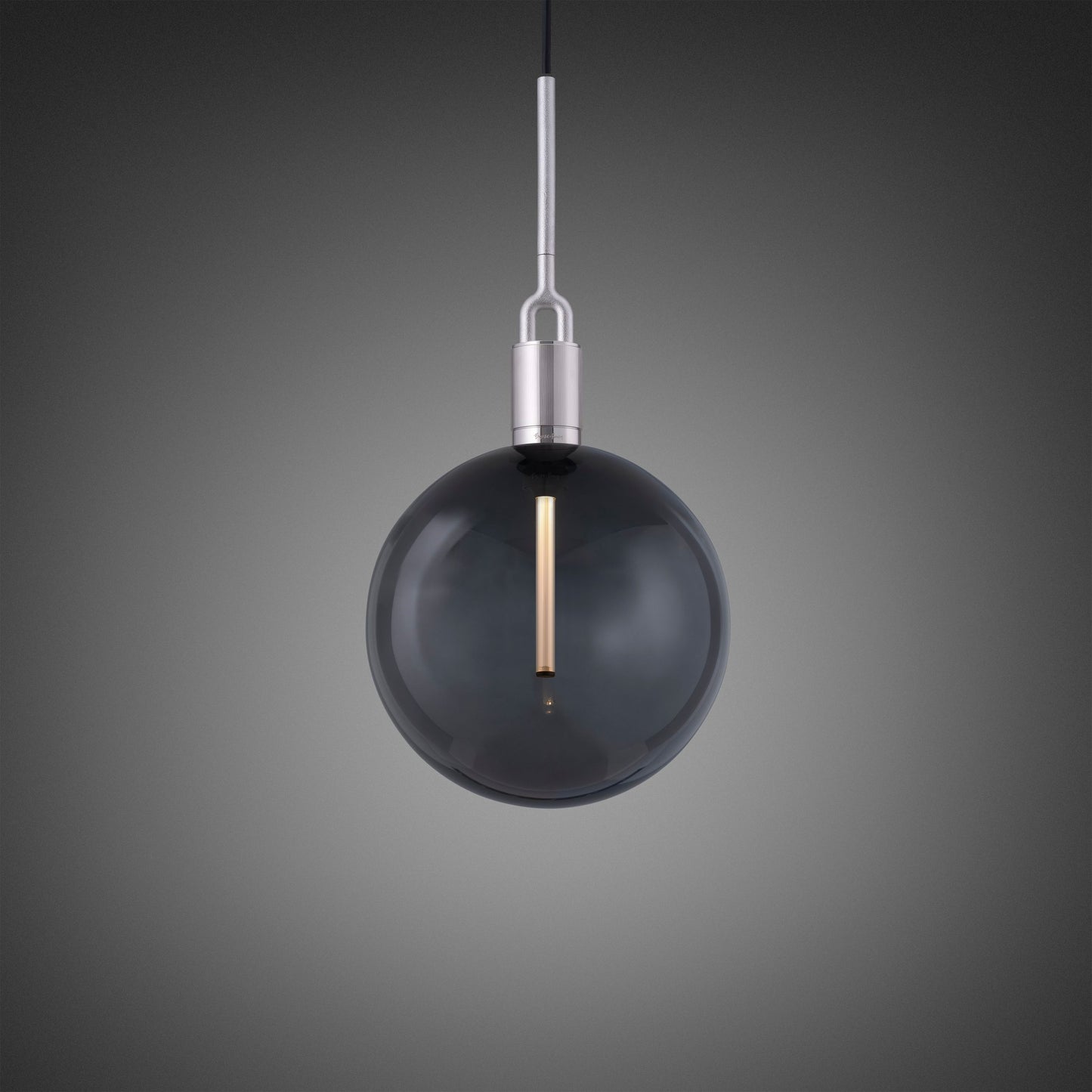 FORKED PENDANT / GLOBE / SMOKED / LARGE / STEEL