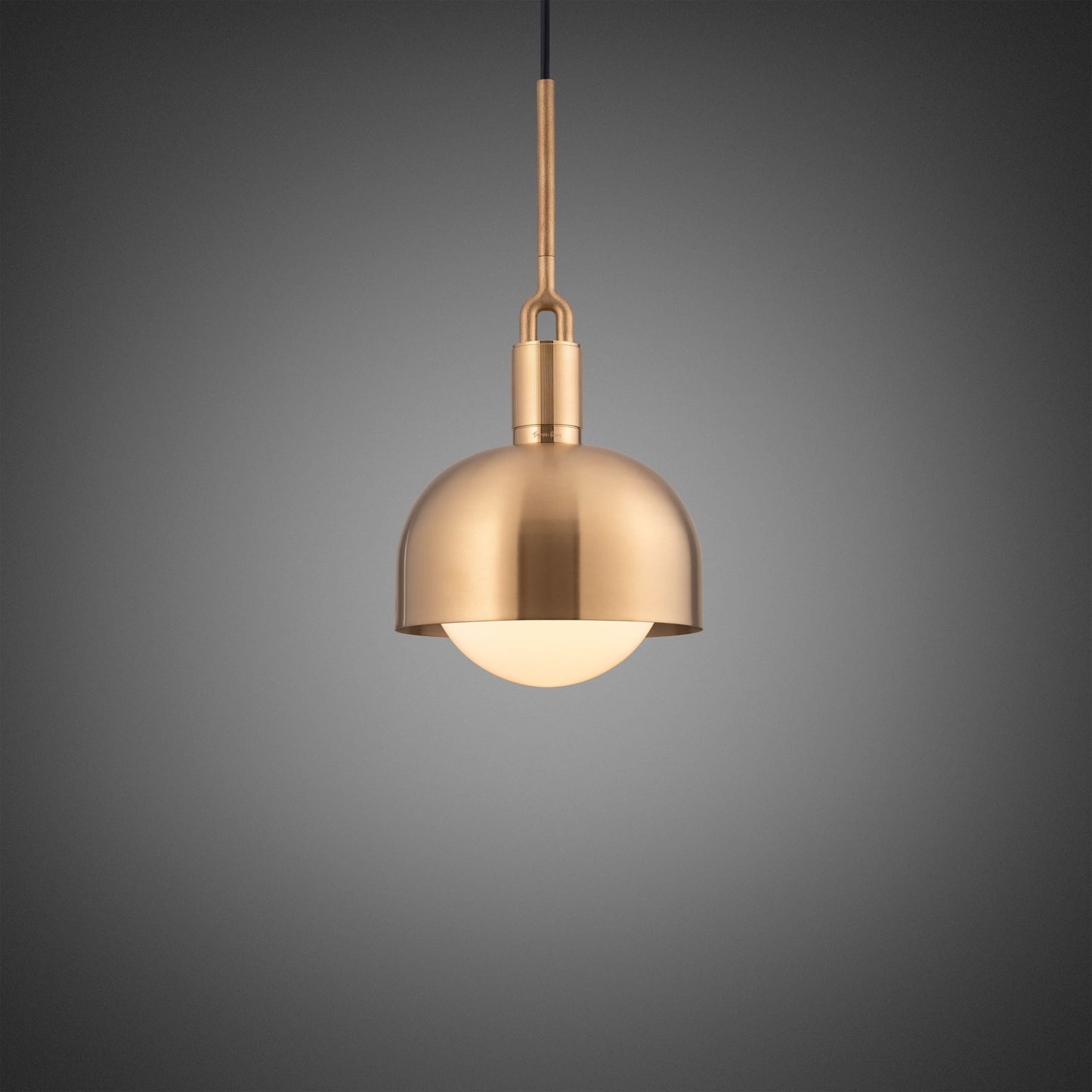 FORKED PENDANT / SHADE / GLOBE / OPAL / MEDIUM / BRASS