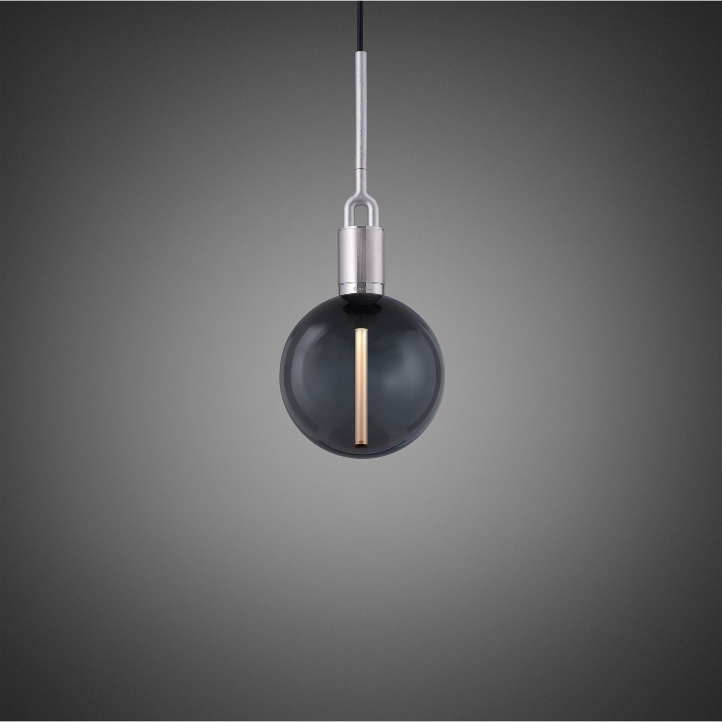 FORKED PENDANT / GLOBE / SMOKED / MEDIUM / STEEL