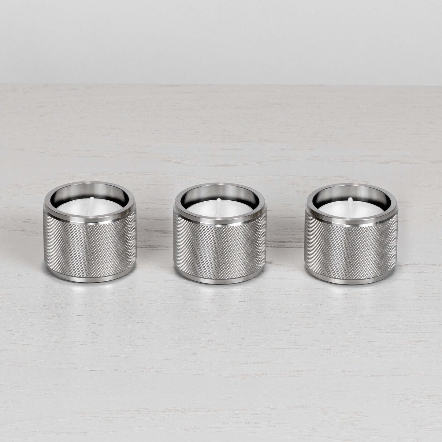 TEELICHT-KERZENHALTER / STAHL / 3ER-SET