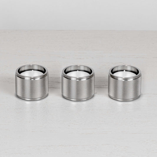 TEALIGHT CANDLE HOLDER / STEEL / SET OF 3