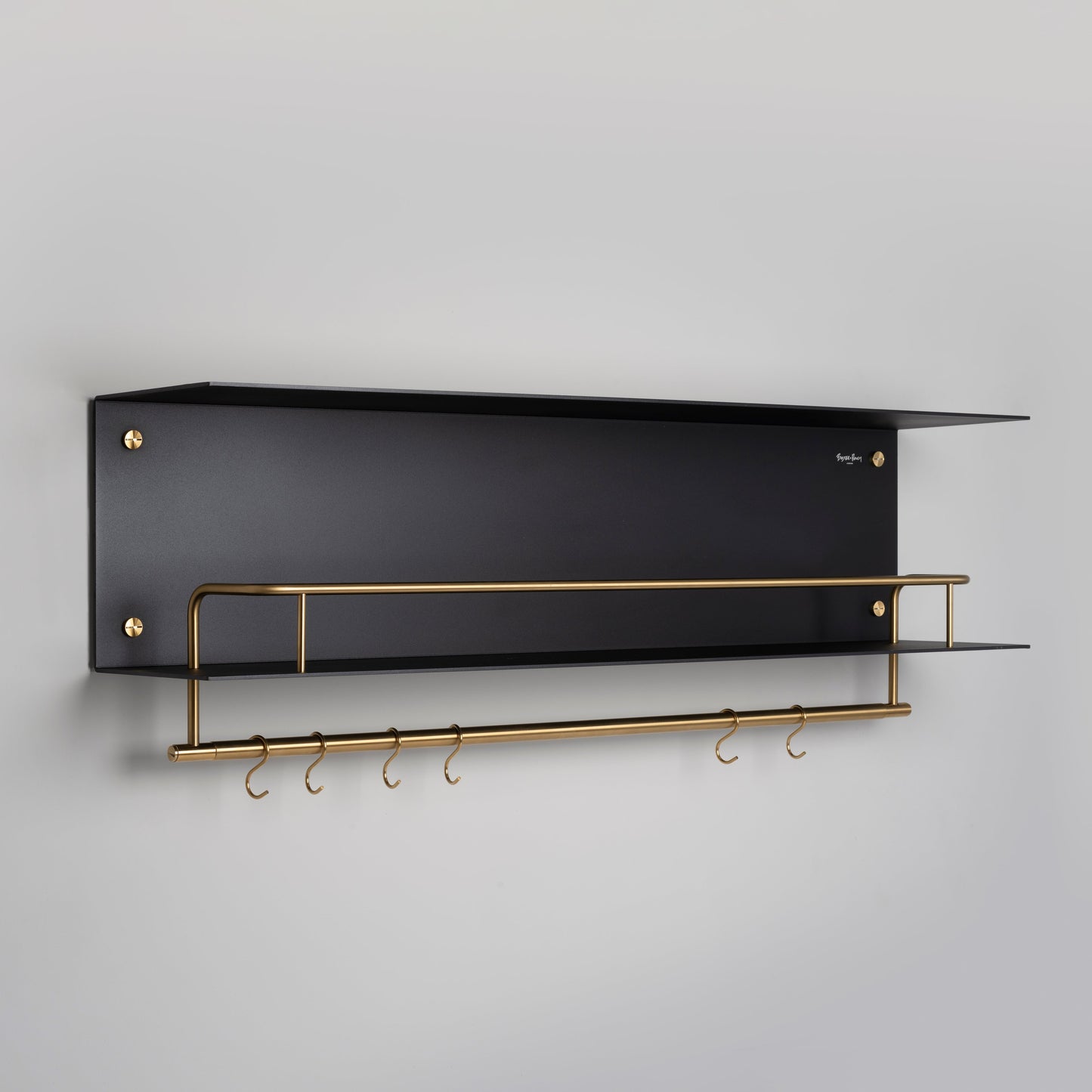 KITCHEN SHELF / HANGER / BLACK / BRASS