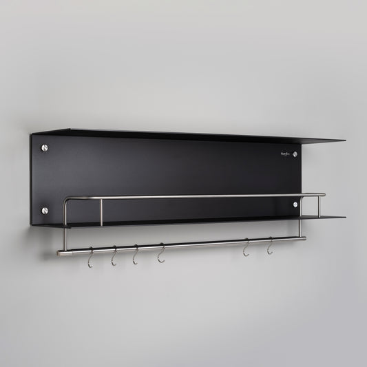 KITCHEN SHELF / HANGER / BLACK / STEEL