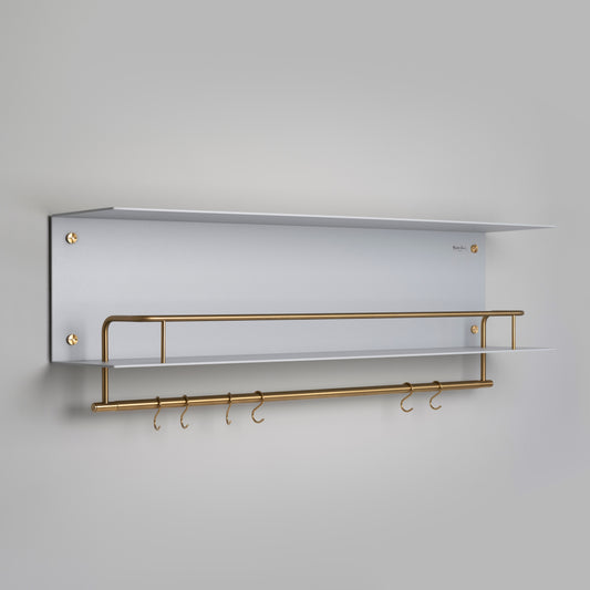 KITCHEN SHELF / HANGER / STONE / BRASS