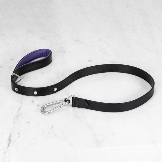 DOG LEAD / BLACK / PURPLE / STEEL (27MM)