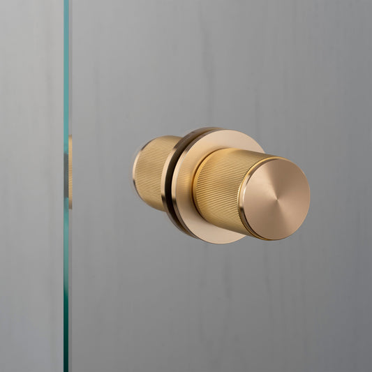 FIXED DOOR KNOB / DOUBLE-SIDED / LINEAR / BRASS