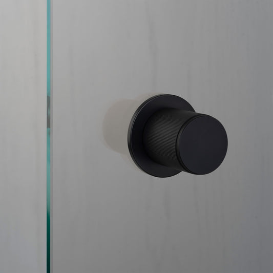 FIXED DOOR KNOB / SINGLE-SIDED / LINEAR / WELDERS BLACK