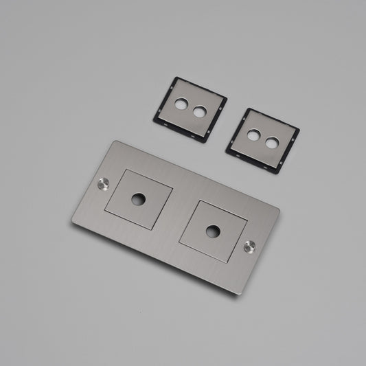 2G WANDPLATTE / HORIZONTAL / MIT FÜLLUNGEN / STAHL
