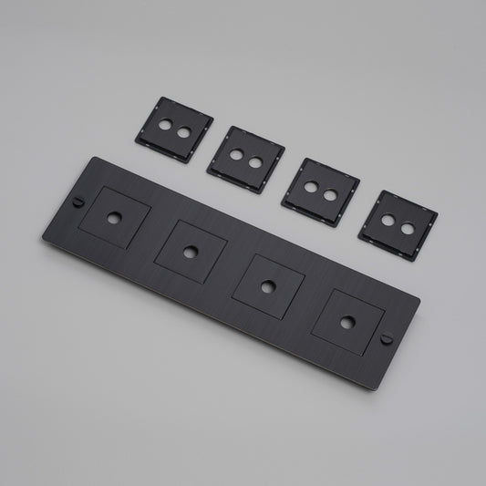 4G WALL PLATE / HORIZONTAL / WITH INFILLS / SMOKED BRONZE