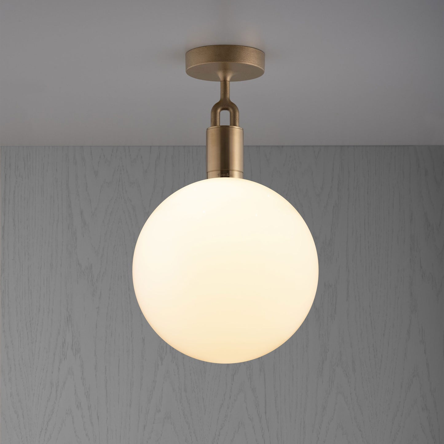 FORKED CEILING / GLOBE / OPAL / LARGE / BRASS