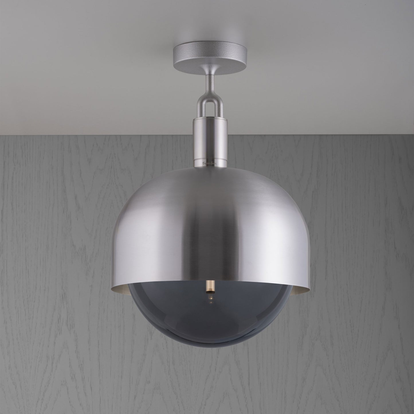 FORKED CEILING / SHADE / GLOBE / SMOKED / LARGE / STEEL