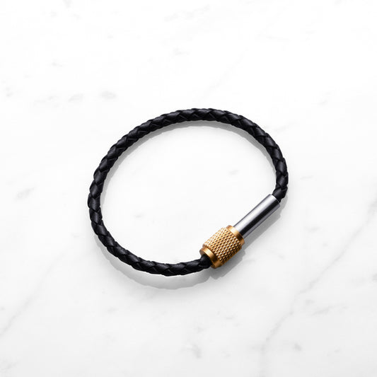 SINGLE BRACELET / 22.5CM / BLACK / BRASS / STEEL